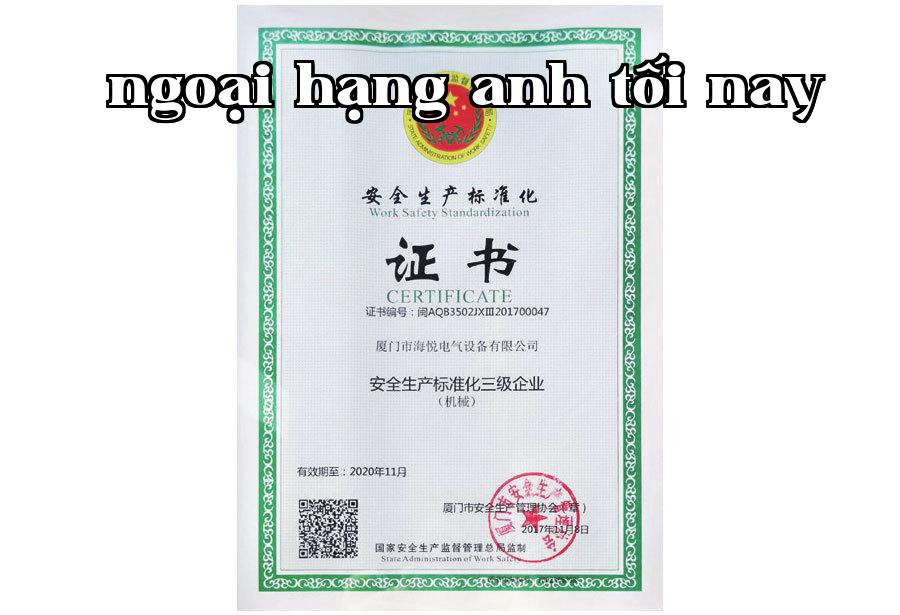 Doanh nghiệp đạt chuẩn hóa an toàn sản xuất cấp ba Doanh nghiệp đạt chuẩn hóa an toàn sản xuất cấp ba